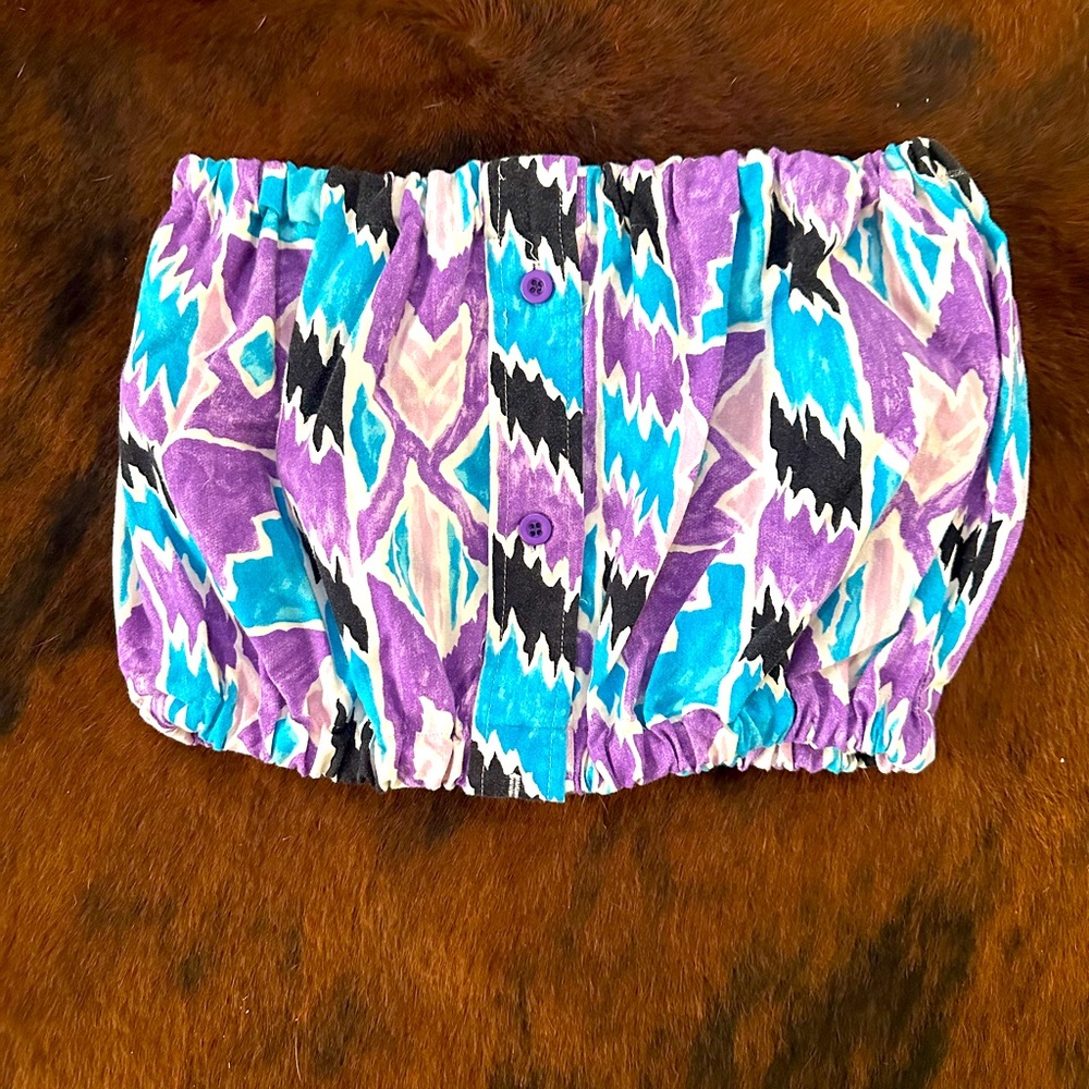 Vintage Western button up made tube top